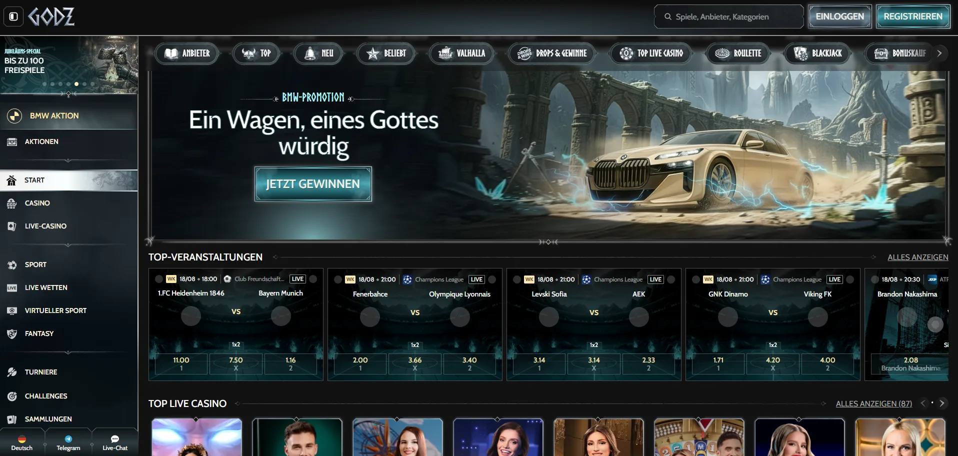 Godz Casino Bonus